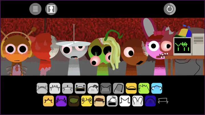 Sprunki Retake Horror Mode featuring dark atmosphere and supernatural music creation elements